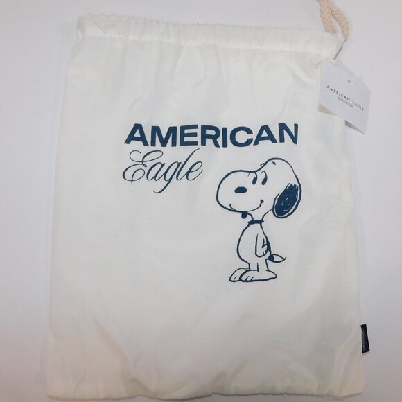 American Eagle X Peanuts Snoopy 8" Plush Denim Jean Stuffed Toy New W Tag - Picture 2 of 9